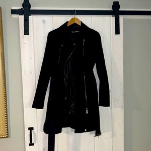 Calvin Klein black large trench coat